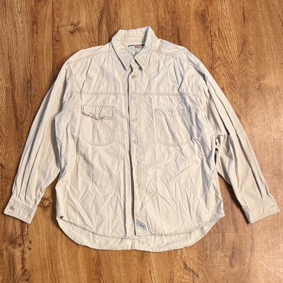 Levi's Other - LEVIS Mens XL Shirt Silvertab Beige Long Sleeve Cotton Metal Buttons Vintage